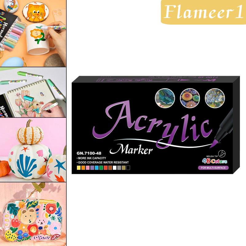 [Flameameer1] Bộ Cọ Acrylic Vẽ Móng Nghệ Thuật Cho Kim Loại Thủ Công