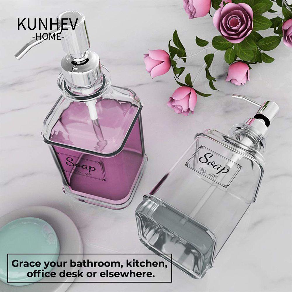 KUNHEV Bình Đựng Xà Phòng Rửa Tay Dạng Nhấn Bằng Thép Không Gỉ 300 / 550ml