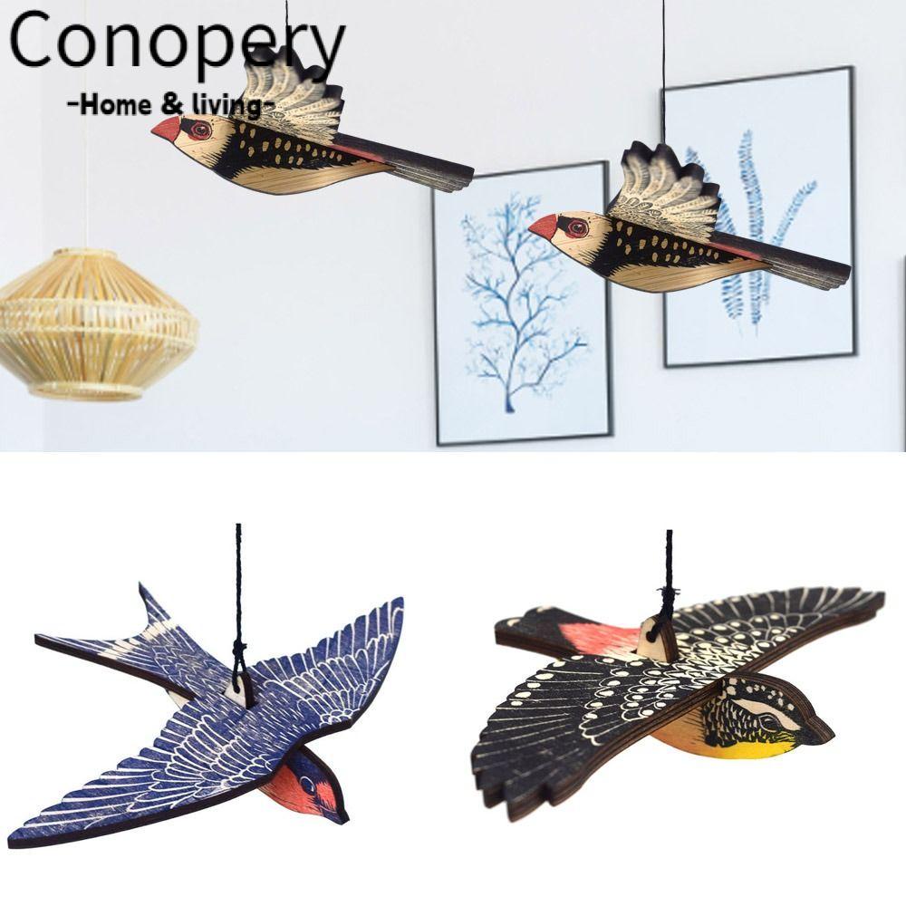 CONOPERY Phụ Kiện Treo Trang Trí Điện Thoại Hình Chú Chim Bằng Gỗ Sáng Tạo
