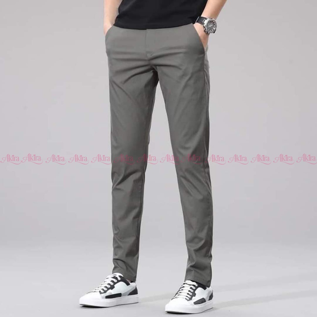 Quần kaki nam cao cấp form ôm Hàn Quốc vải kaki mềm mịn sang trọng lịch lãm chất vải dày mát lạnh Akira