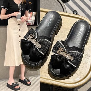 4seasonsshoe.store dép sandal đính nơ cao 5cm, dép quai ngang độn đế size 35-39