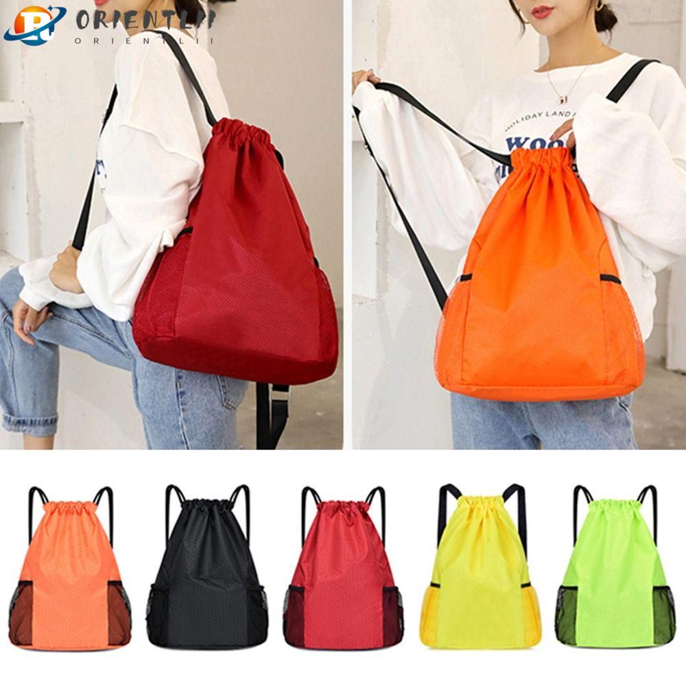 ORIENTLII Túi Dây Rút Bằng polyester Bền Bỉ Màu Sắc Trơn Dành Cho Đi Du Lịch