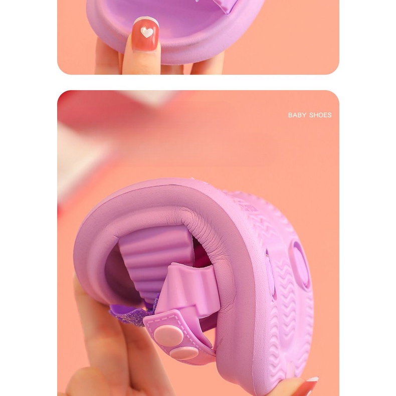 Xăng đan Nhựa EVA Đế Mềm Chống Trượt Thoáng Khí Đính Nơ Thời Trang Mùa Hè Cho Bé Gái