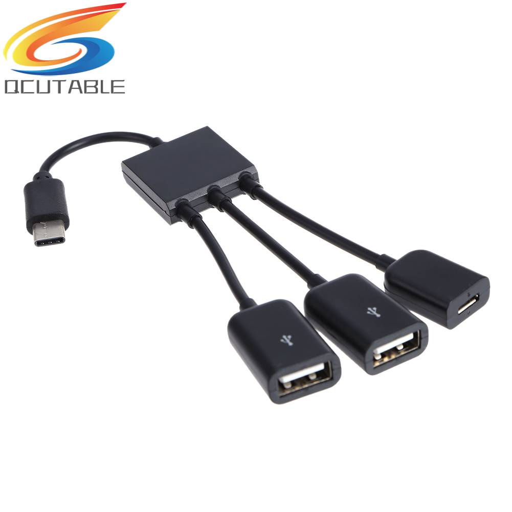 Bộ 2 Dây Cáp OTG Nối Dài Chuyển Đổi Cổng USB-A / F + Micro USB Sang Cổng USB 3.1 Type-C