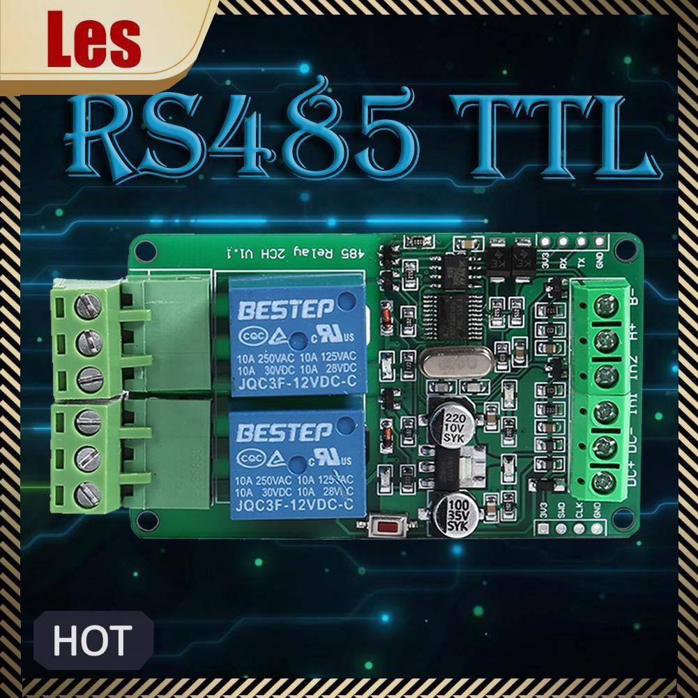 Mô Đun Rơ Le Modbus RTU 2 Chiều Đầu Ra 2 Kênh RS485 TTL 12V