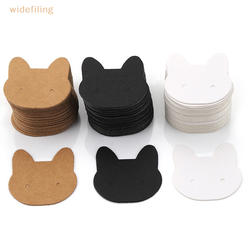 Set 100 Thẻ Giấy Các Tông Hình Mèo Dùng Để Trưng Bày Bông Tai / Vòng cổ DIY