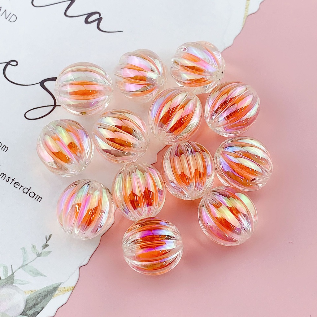 Set 10 Hạt Xâu Chuỗi 16mm Hình Trái Dưa Hấu Làm Đồ Trang Sức Thủ Công