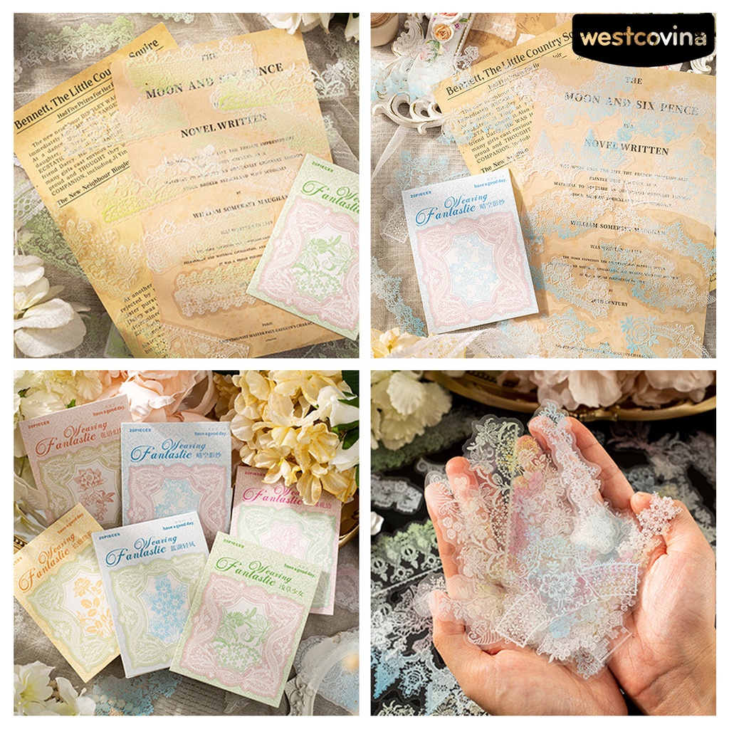 [WSTN]✎Bộ 20 Miếng Dán Trang Trí Sổ Tay Màu Sắc Gradient Xinh Xắn