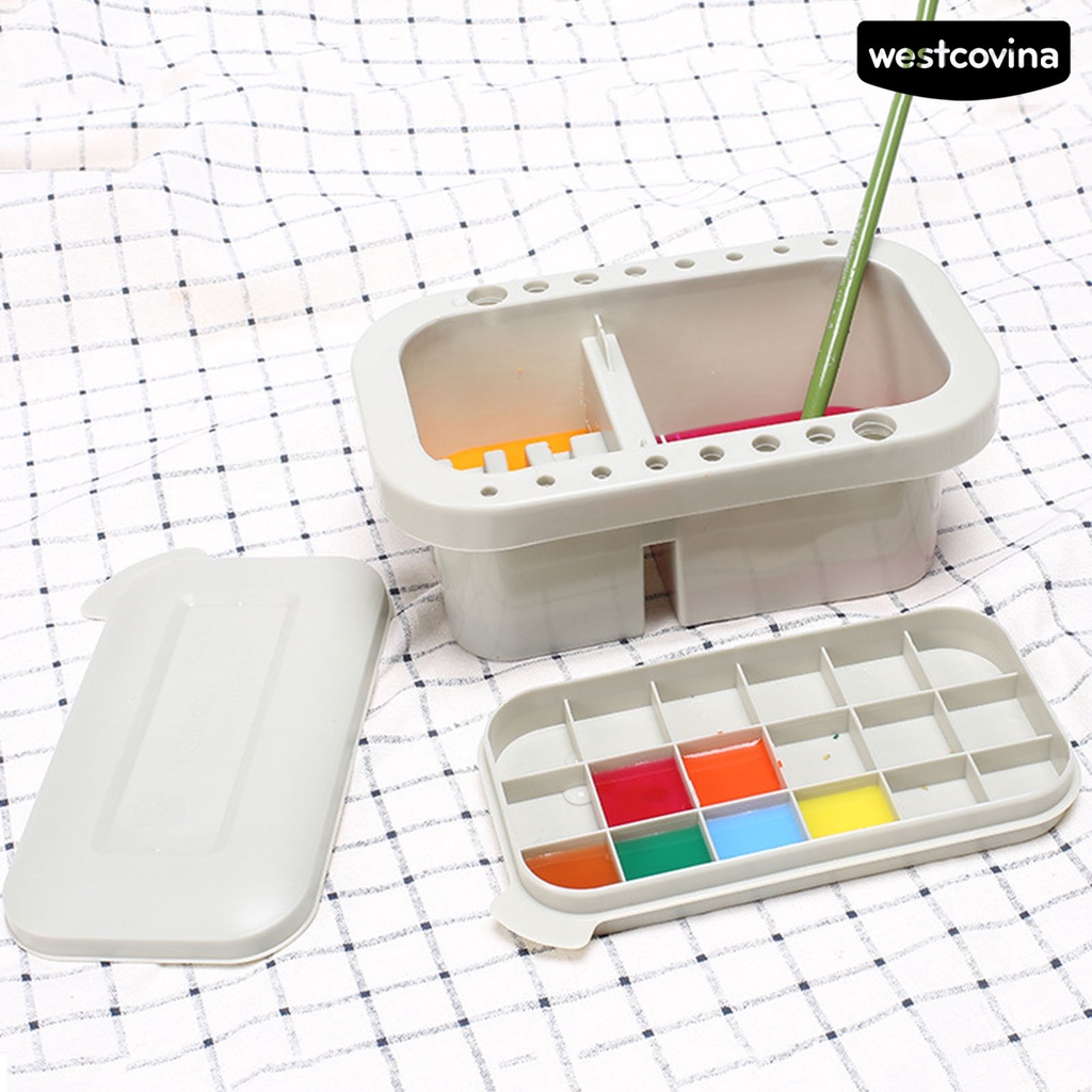 [WSTN] [WSTN]✎Set 3 Xô Đựng Bàn Chải Đánh Răng Có Nắp 2 Ngăn Chống Rò Rỉ