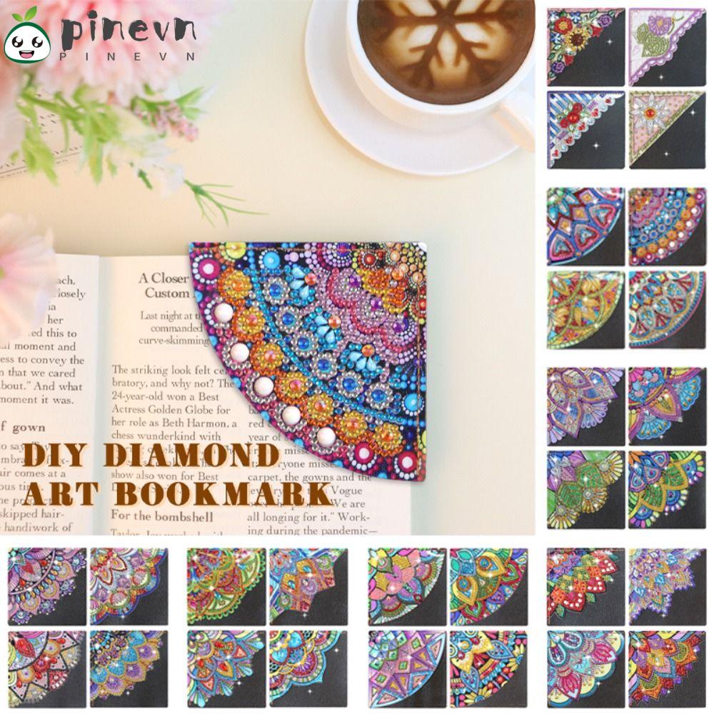 PINEVN Set 4 Kẹp Đánh Dấu Trang Sách Hình Hoa Mandala 5D