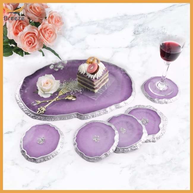 Bộ 5 Khuôn Silicone Làm Đế Lót Ly Đa Năng Diy