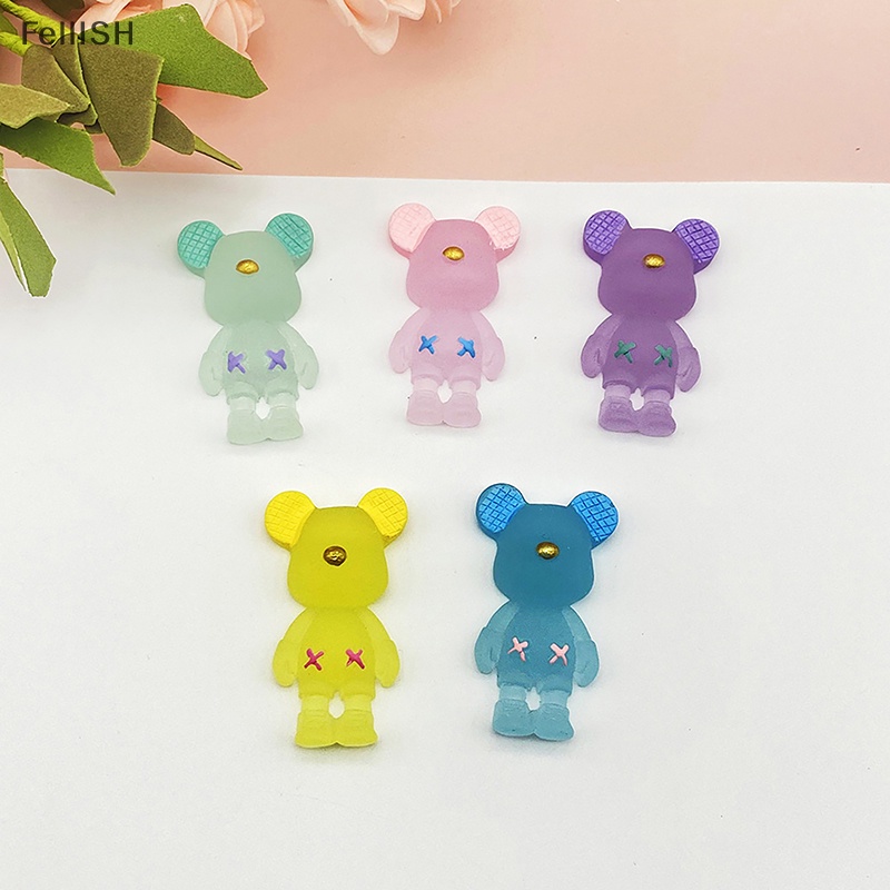 [Felli] Kẹp Tóc Resin Phát Quang Hình Gấu Hoạt Hình DIY Sáng Tạo Phụ Kiện Trang Trí Điện Thoại 439br
