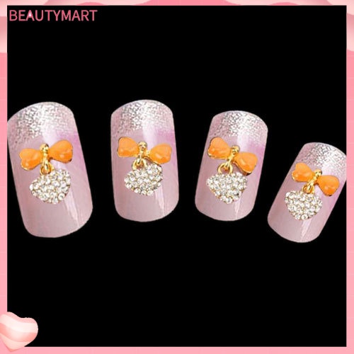 Bộ 10 HạT ĐíNh Trang Trí MóNg HìNh Nơ / TráI Tim