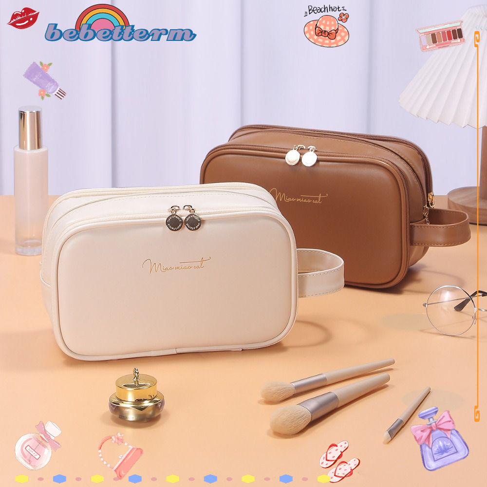 BEBETTERM Túi Da Pu Đựng Mỹ Phẩm Tiện Dụng Khi Đi Du Lịch