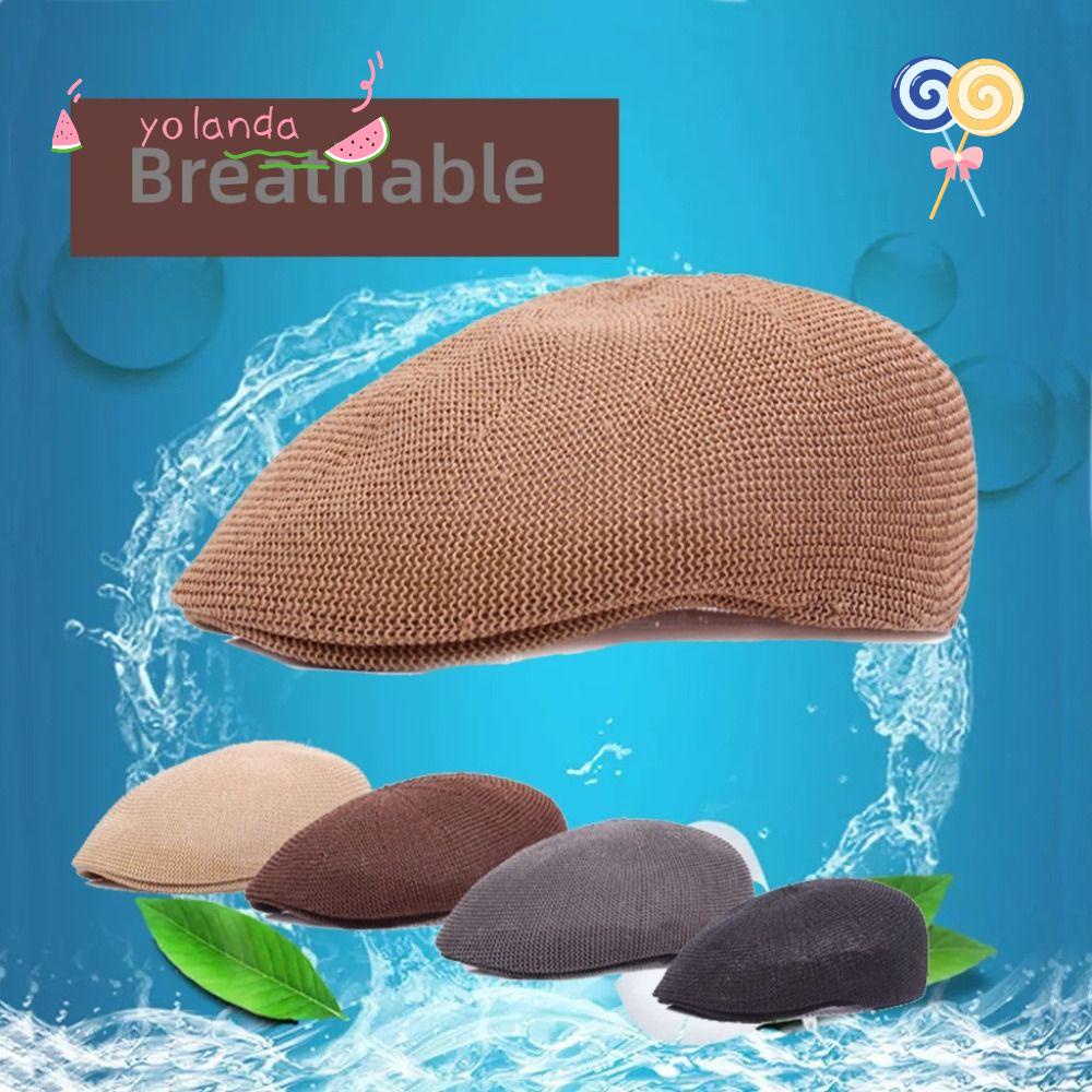 Mũ Beret Vải Ivy Màu Trơn Thoáng Khí Thời Trang Mùa Hè Cho Nữ