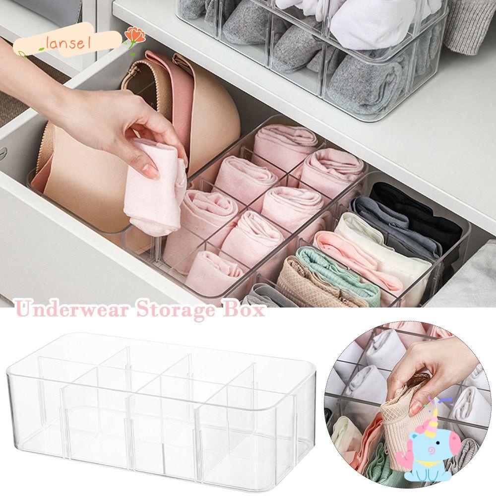 Hộp Đựng Đồ Lót / Vớ Chia Ngăn Tiết Kiệm Không Gian Thân Thiện Với Môi Trường Chống Bụi Bẩn Chống Ẩm Có Thể Xếp Chồng