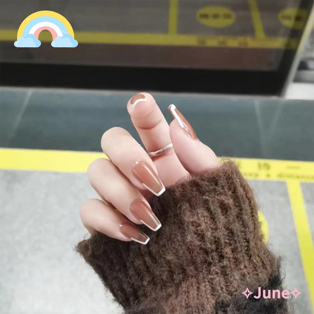 JUNE Hộp 24 Móng Tay Giả Che Phủ Toàn Diện Cho Nữ