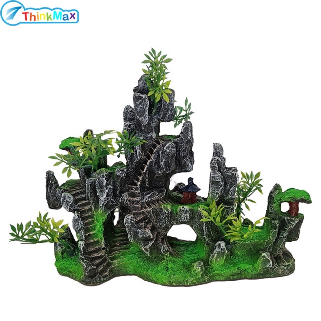 Hòn Non Bộ Hai Mặt Bằng Nhựa Resin Trang Trí Bể Cá