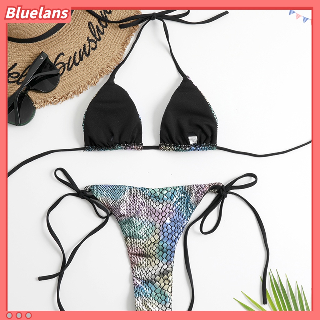 Bộ Bikini Họa Tiết Ngựa Vằn Có Dây Điều Chỉnh Nhanh Khô Quyến Rũ Cho Nữ