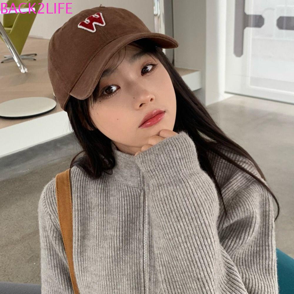 BACK2LIFE Mũ Lưỡi Trai Thêu Chữ Tiếng Anh Phong Cách Vintage Thời Trang