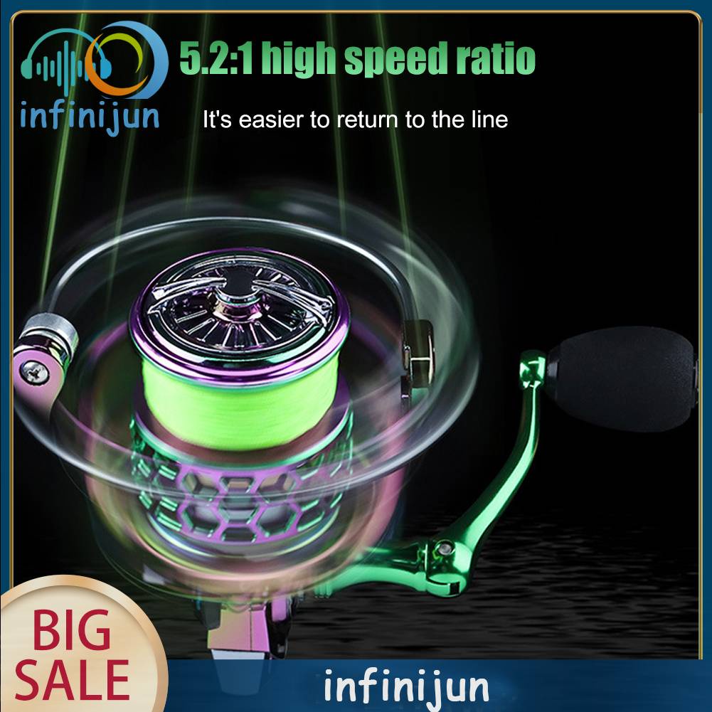 Máy Câu Cá Kim Loại 3 + 1 Vòng Bi 5.2 / 1 Tốc Độ Cao