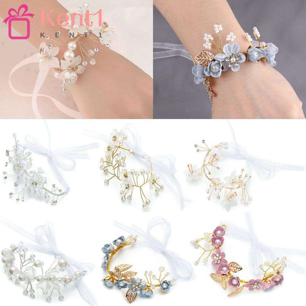 KENT1 Vòng Hoa Đeo Tay Thời Trang Cho Cô Dâu