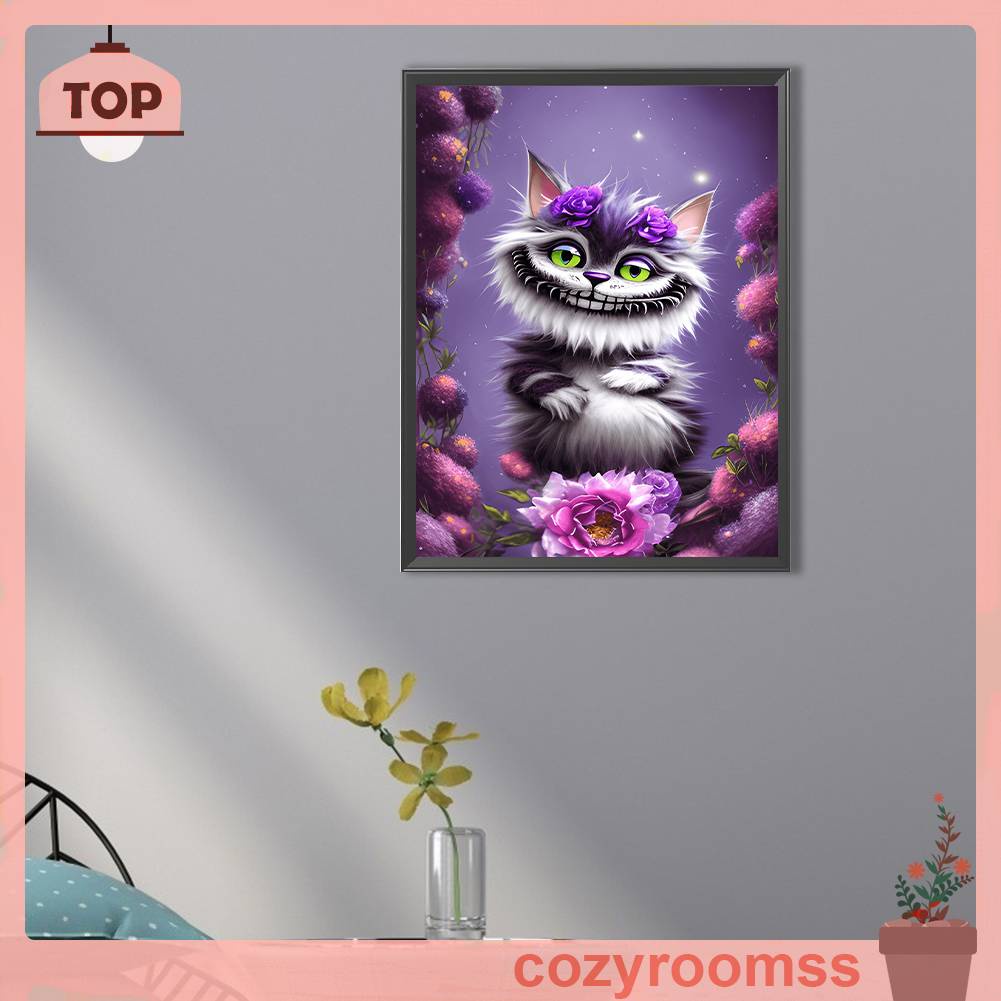 Bộ Tranh Đính Đá 5D Tự Làm Toàn Diện Hình Mèo Trang Trí Nhà Cửa