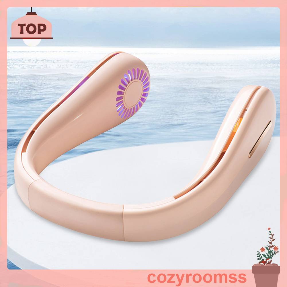 Quạt Làm Mát Đeo Cổ 3 Tốc Độ 2400Mah Tiện Dụng Mang Theo Du Lịch / Chơi Thể Thao