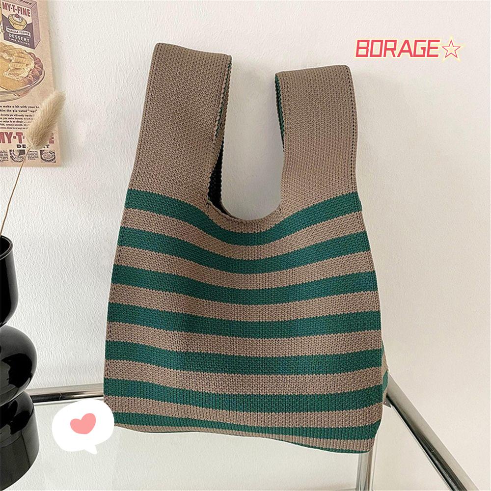 BORAG Túi Tote Đan Len Thủ Công Tái Sử Dụng Được Thời Trang