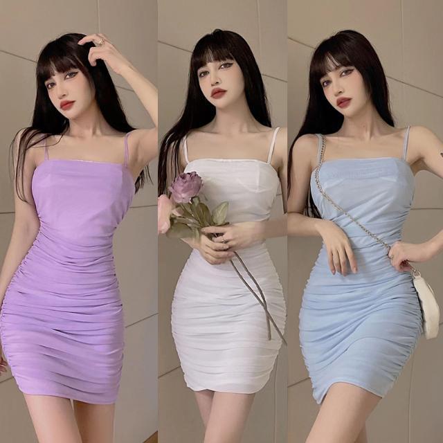 Đầm Ngắn Hai Dây Dáng Ôm Gợi Cảm Thời Trang Mùa Hè Hàng Mới Dành Cho Bạn Nữ