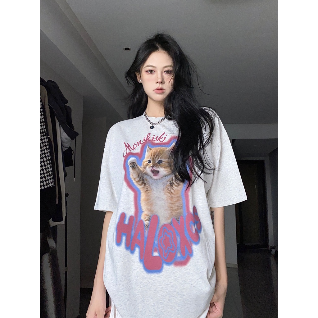 Áo Thun T-shirt Tay Ngắn Cổ Tròn In Hình Thời Trang Mùa Hè Kiểu Mới Dành Cho Nữ