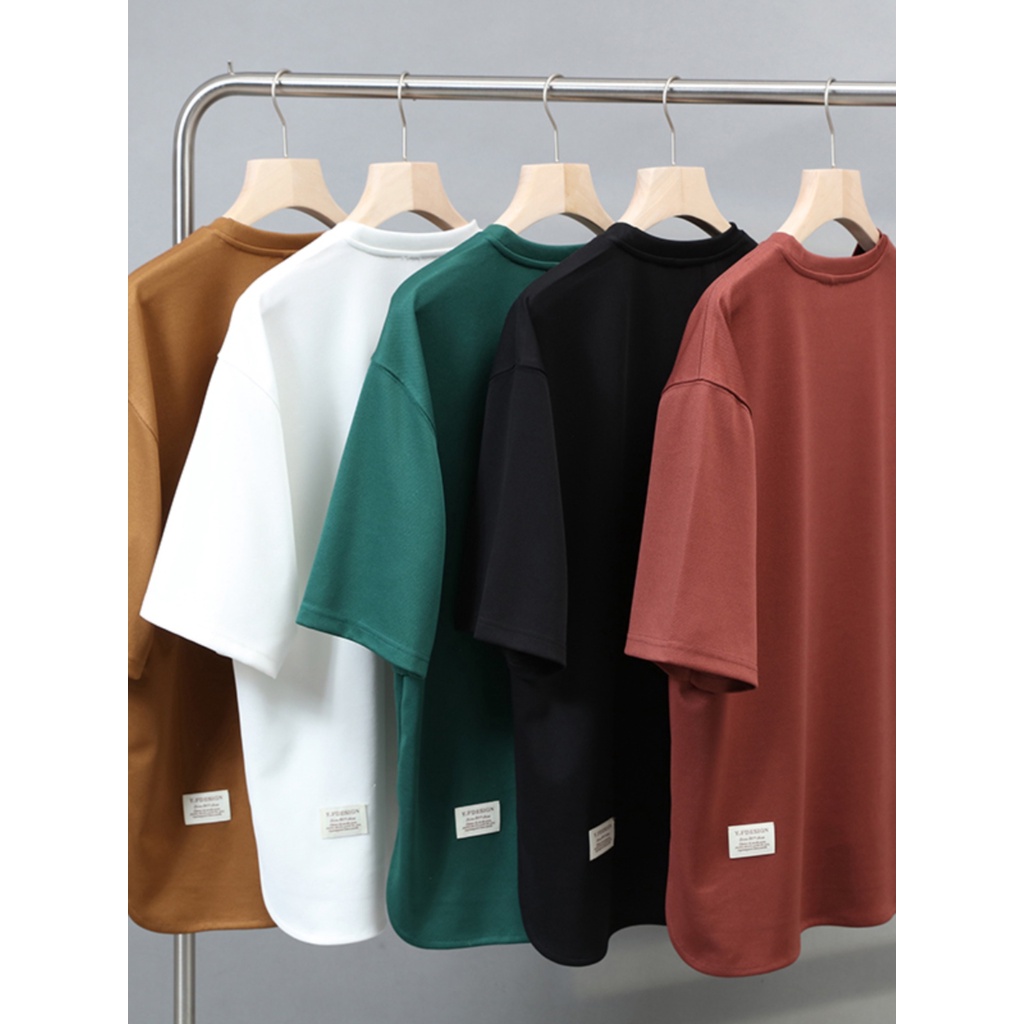 Áo Thun Ngắn Tay Cổ Tròn Lưng Ngắn Cỡ Lớn Xẻ Tà Đơn Giản Thời Trang Mùa Hè Cho Nam