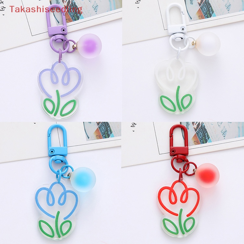 Móc Chìa Khóa Hình Hoa Tulip Bằng Acrylic Nhiều Màu Độc Đáo DIY