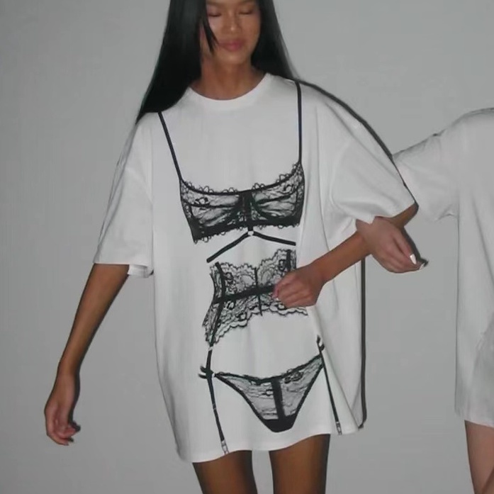 Áo Thun Nữ Tay Ngắn Dáng Rộng Phong Cách Đường Phố Mỹ Cá Tính