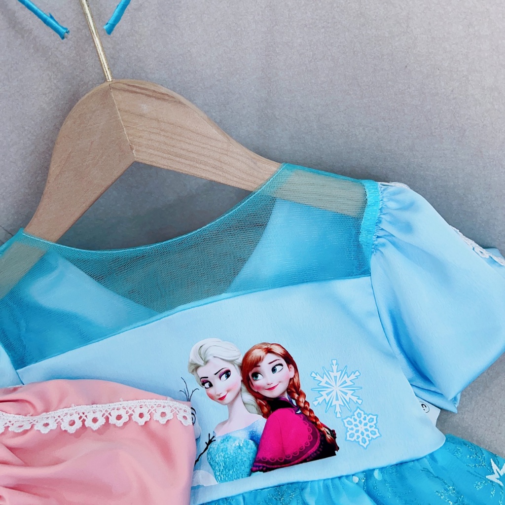 Váy cho bé gái công chúa Elsa kèm bờm xinh sắn từ 8-20kg