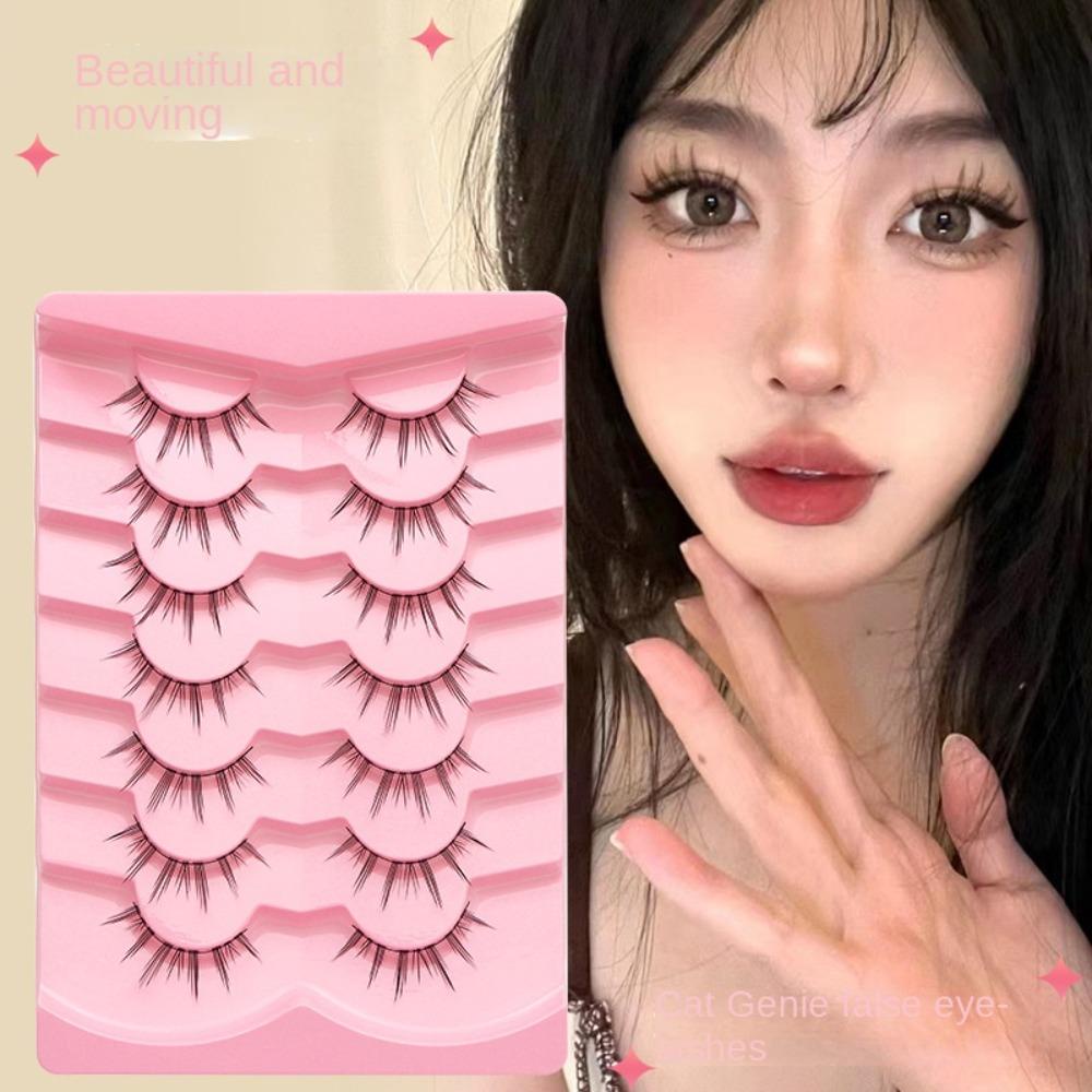 Set 5 / 7 / 10 Cặp Lông Mi Giả Bằng Sợi Tổng Hợp Siêu Nhẹ Phong Cách Manga Nhật Hàn