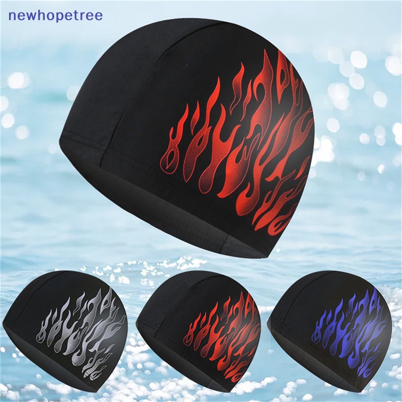 Mũ Bơi Co Giãn Chống Thấm Nước In Hình Ngọn Lửa Cá Tính Cho Nam