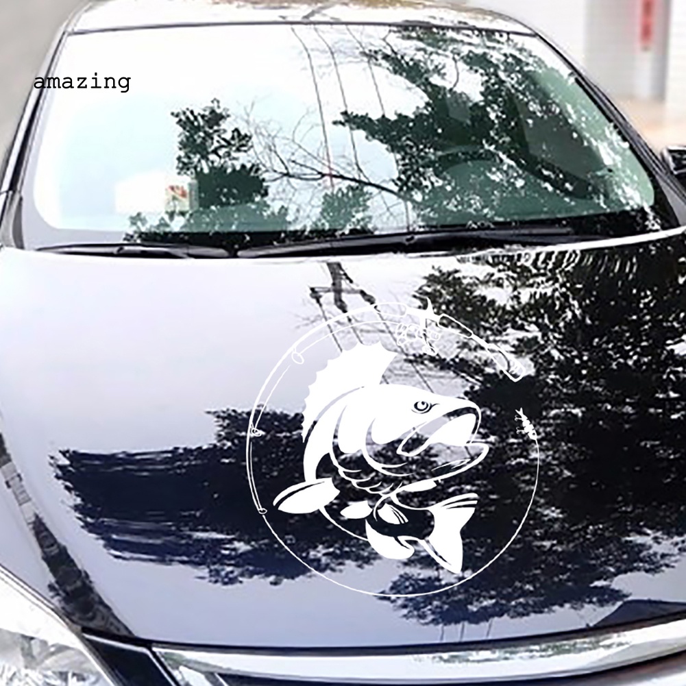 Miếng Dán Phản Quang Họa Tiết Cần Câu Cá Vui Nhộn Trang Trí Cửa Sổ Xe Hơi