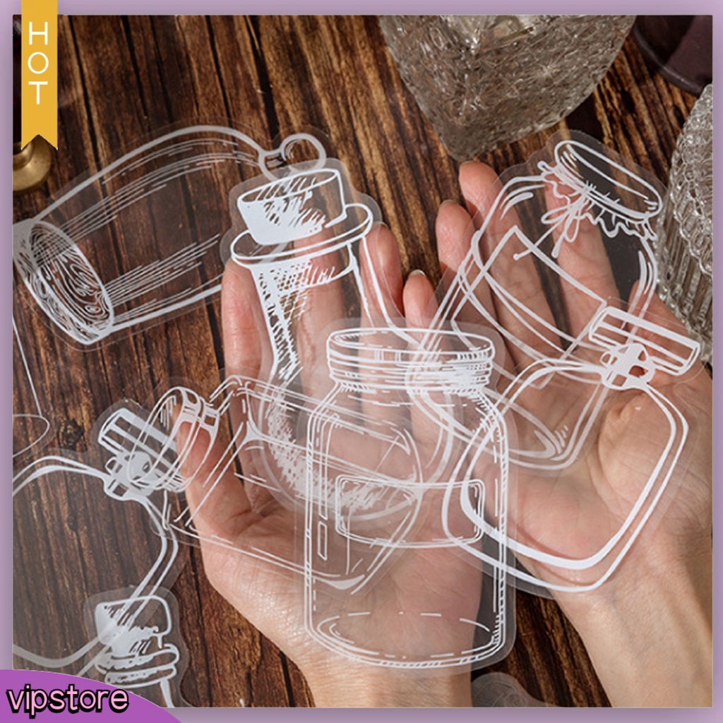 <VIP> Set 20 Miếng Dán Trong Suốt Tự Dính Có Thể Tháo Gỡ Dùng Để Đánh Dấu Trang Trí Sổ Tay