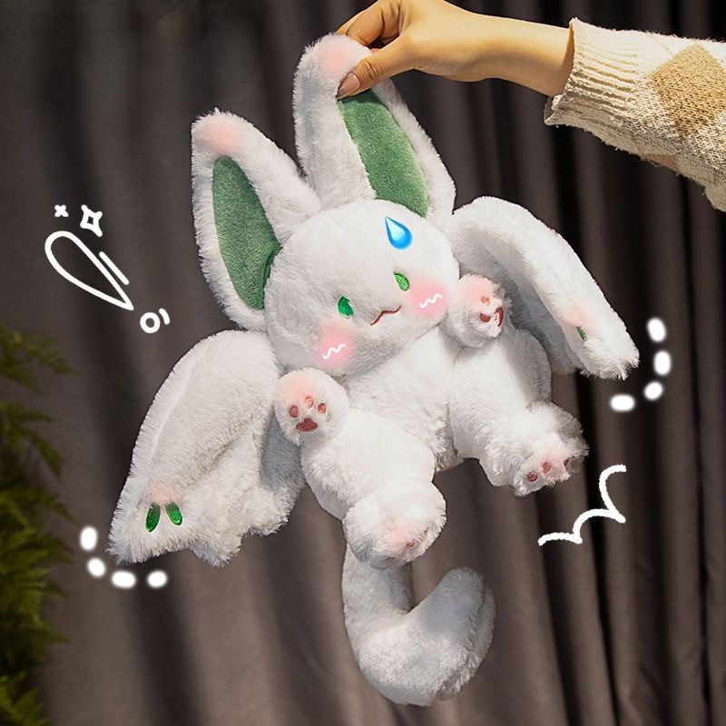 Panda~Búp bê sang trọng Búp bê thỏ dễ thương, thỏ dơi bay, búp bê thỏ trắng lớn, búp bê gối, búp bê hoạt hình mềm, búp bê trang trí búp bê, quà sinh nhật 0059