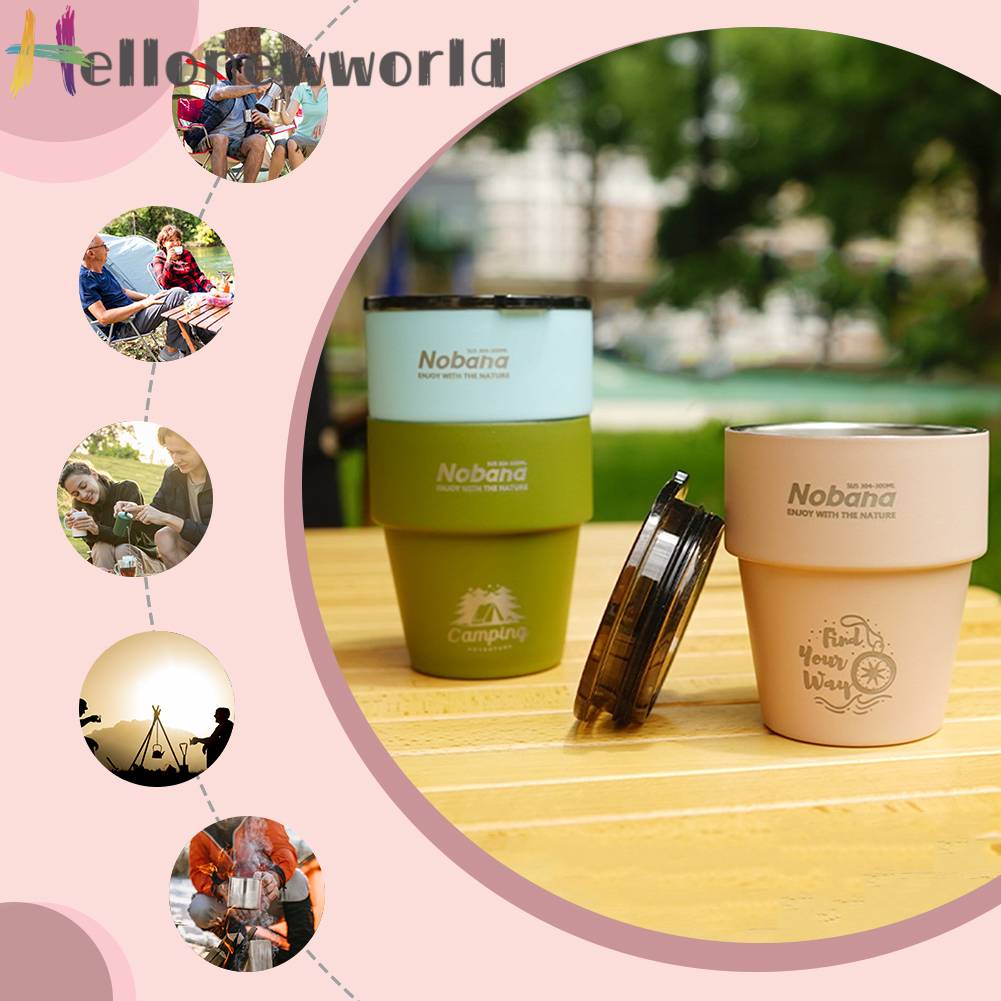 Cốc Uống Nước Cách Nhiệt Bằng Thép Không Gỉ Dung Tích 300ML