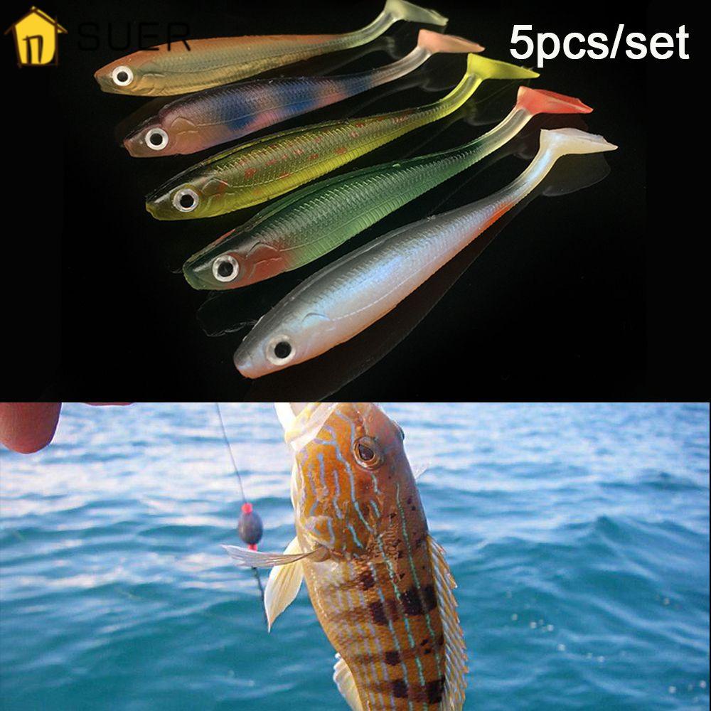 SUENIN Set 5 Mồi Câu Cá Giả Hình Con Sâu 9cm 5g Chất Lượng Cao