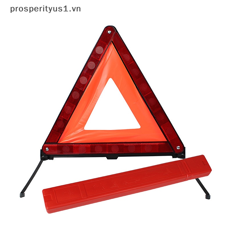 [prosperityus1] Biển Cảnh Báo Khẩn Cấp Hình Tam Giác Phản Quang Màu Đỏ Dạng Gập Lại Được An Toàn Cho Xe Hơi [VN]