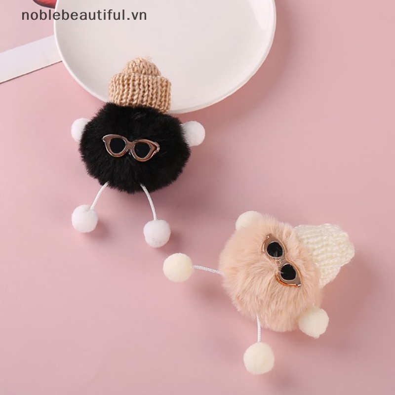 Móc Khóa Quả Cầu Lông Xù Nhiều Màu Sắc Sáng Tạo Kèm Móc Khóa Kim Loại Dành Cho Nữ