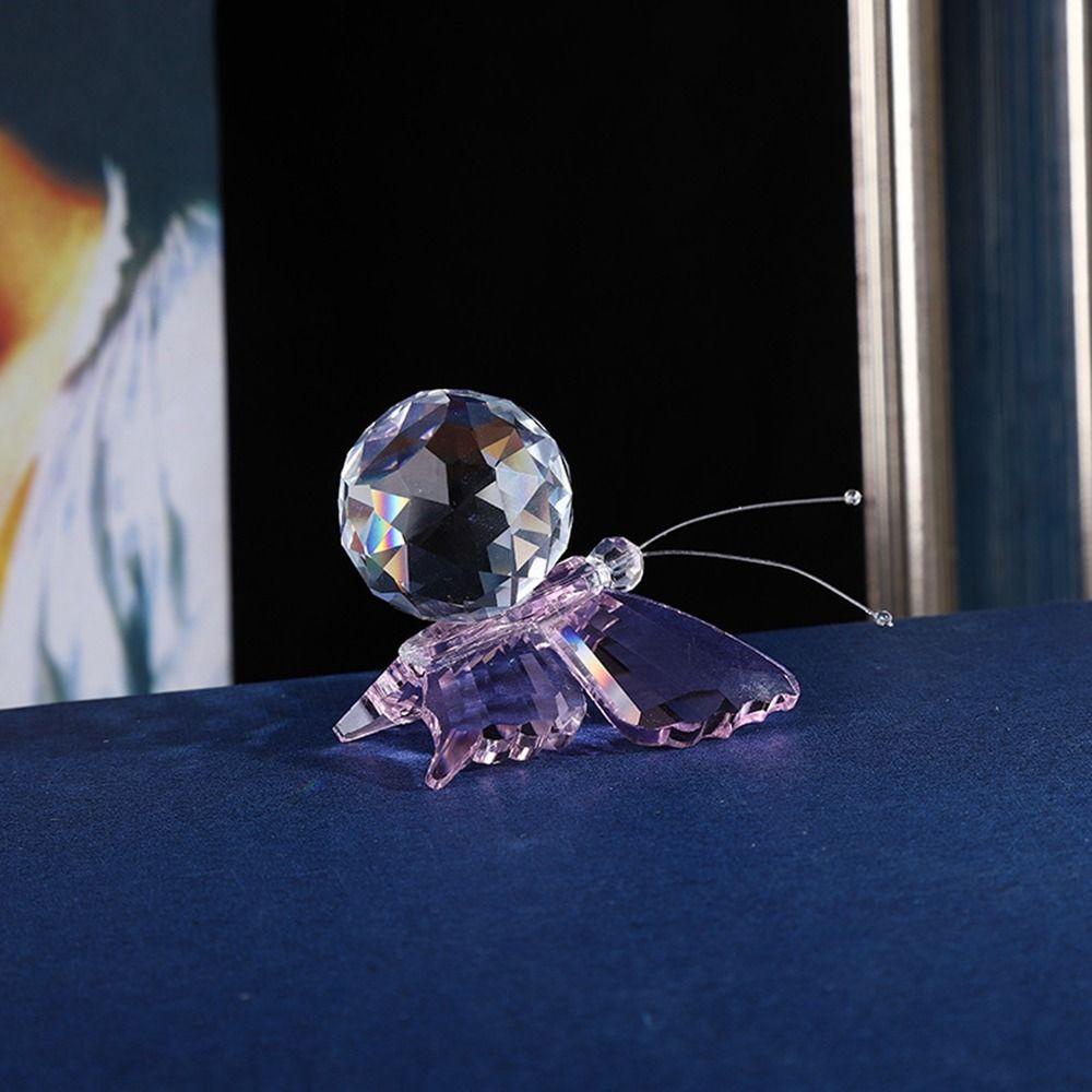 Aaron1 Bươm Bướm Mặt Kính Màu Trắng Sống Động Phụ Kiện Thủ Công Trang Trí Phòng Khách