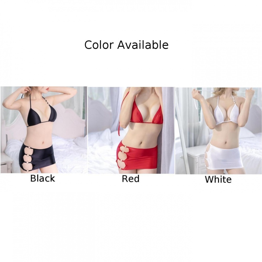 Đầm Ngủ Vải Nilon Bóng Thiết Kế Ôm Dáng Quyến Rũ Cho Nữ