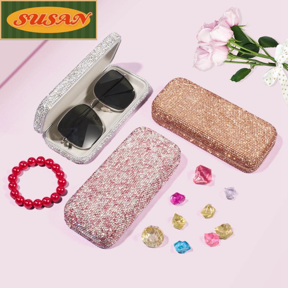 SUSANS Hộp Đựng Kính Đính Đá Pha Lê Sang Trọng Cho Xe Hơi Ốp