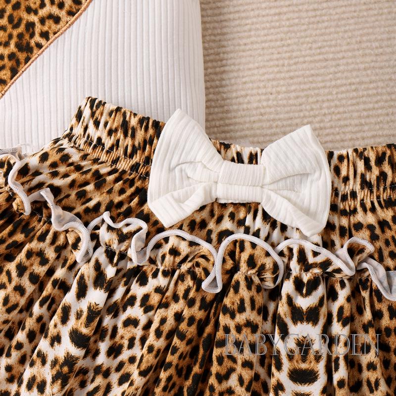 Set Áo Tank Top + Chân Váy Họa Tiết Da Báo Thời Trang Mùa Hè Cho Bé Gái 3-7 Tuổi