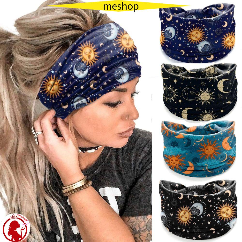 Băng Đô Bản Rộng Co Giãn In Họa Tiết Hoa Phong Cách Vintage Dùng Tập Yoga