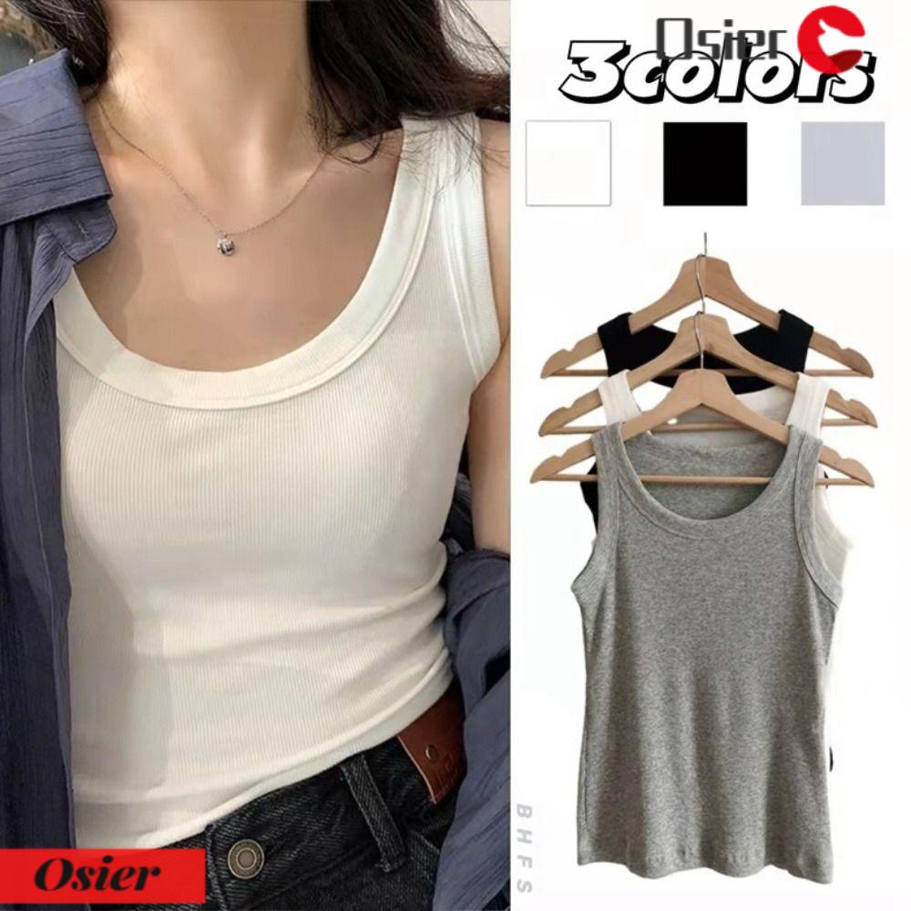 OSIER1 Áo Sát Nách Cổ Tròn Thiết Kế Quyến Rũ Cho Phái Nữ